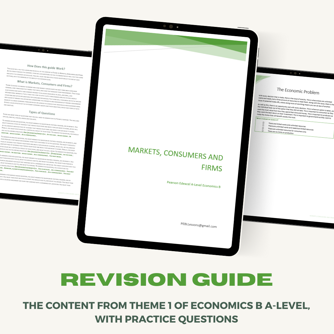 Pearson Edexcel A-Level Economics B Revision Guide | Markets, Consumers and Firms