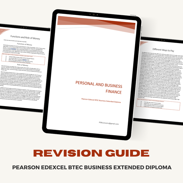 Pearson Edexcel BTEC Business Extended Diploma Revision Guide | Personal and Business Finance