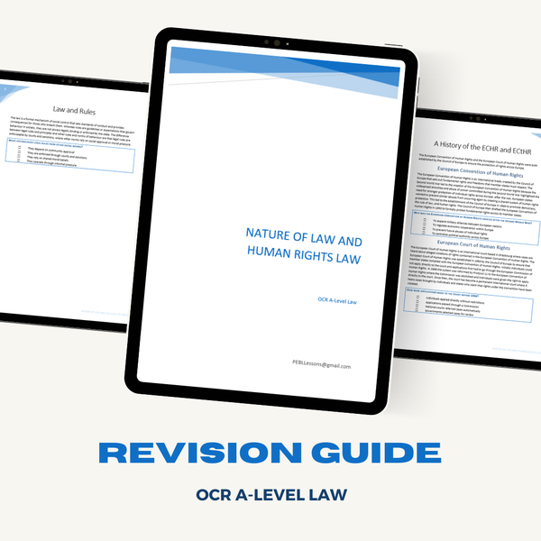 OCR A-Level Law Revision Guide | Nature of Law and Human Rights Law