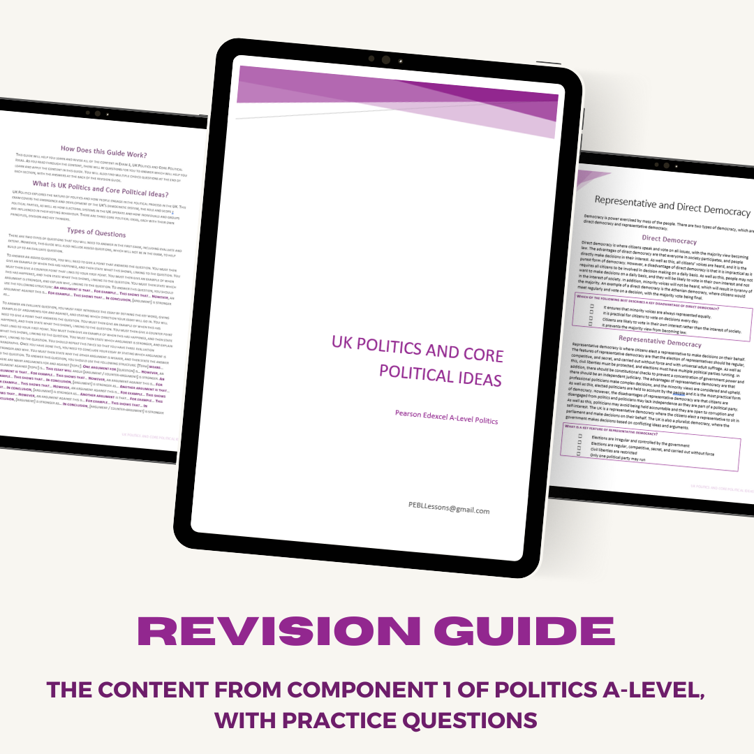 Pearson Edexcel A-Level Politics Revision Guide | UK Politics and Core Political Ideas