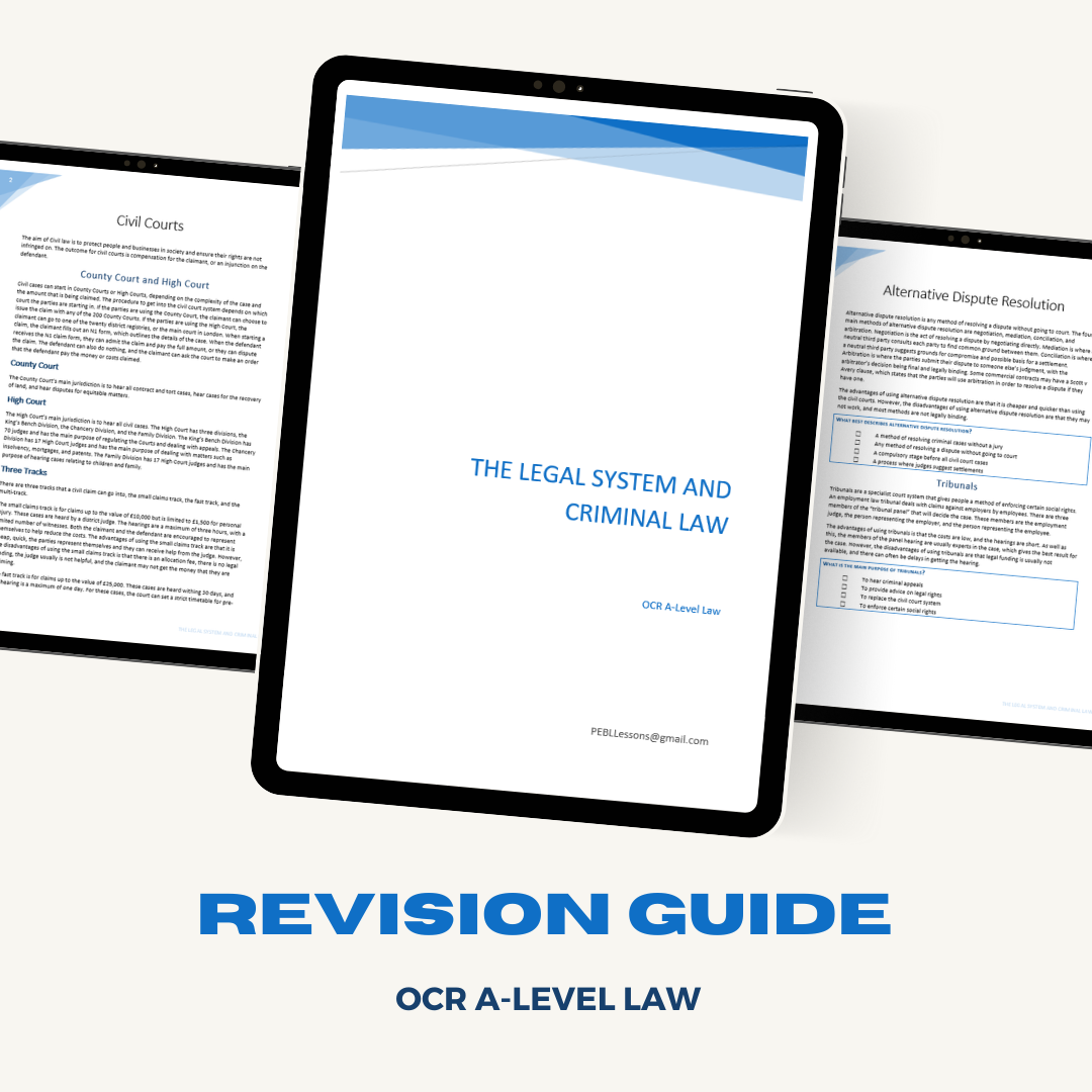 OCR A-Level Law Revision Guide | The Legal System and Criminal Law
