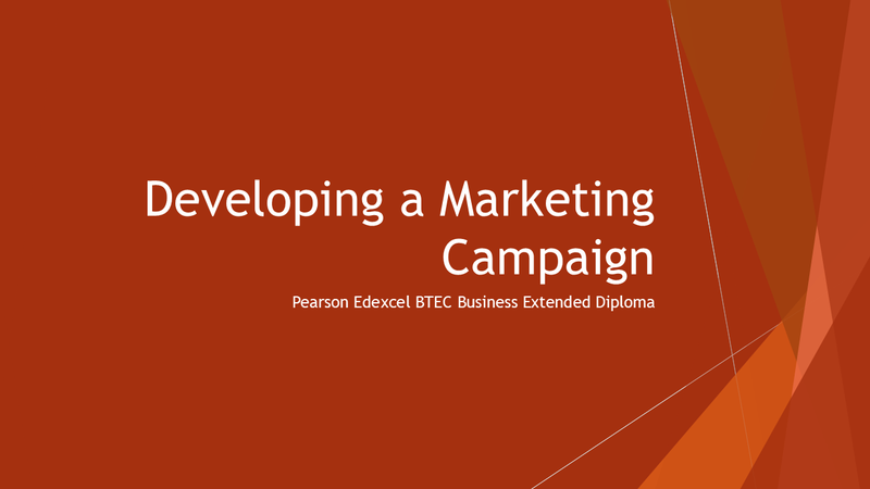 Developing a Marketing Campaign