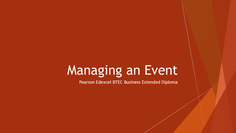 Managing an Event