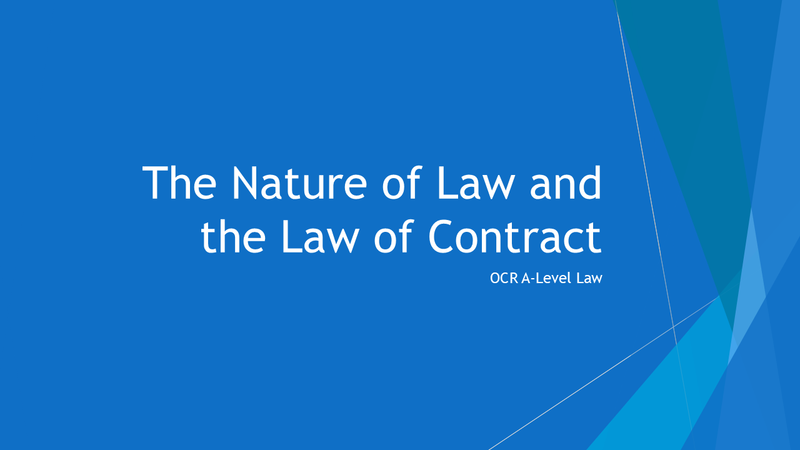 The Nature of Law and the Law of Contract