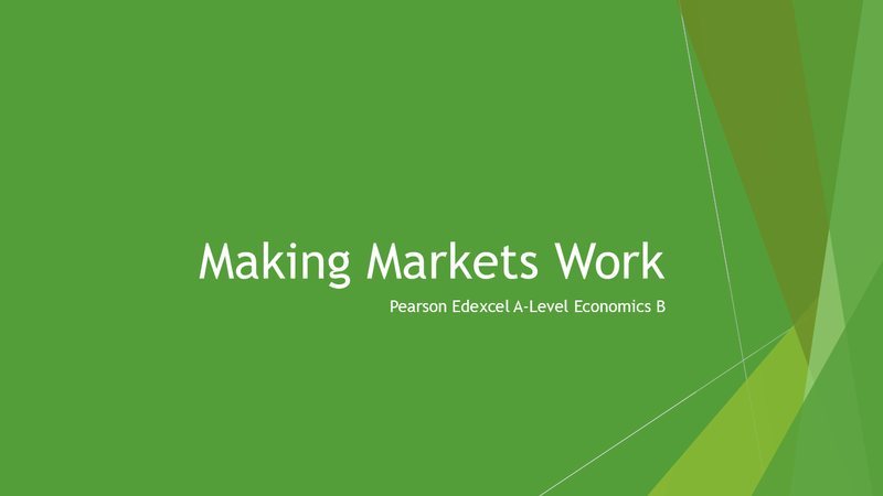 Making Markets Work